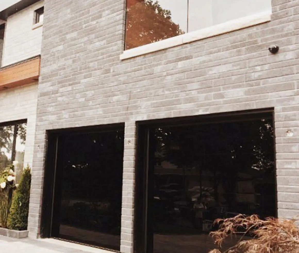 black frosted glass garage door