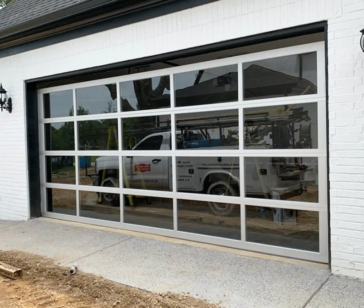 contemporary glass garage doors