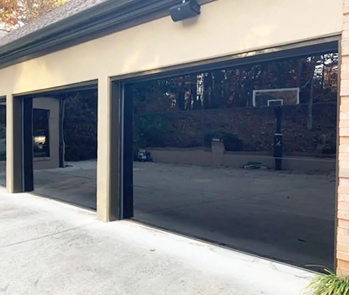 frameless aluminium garage doors