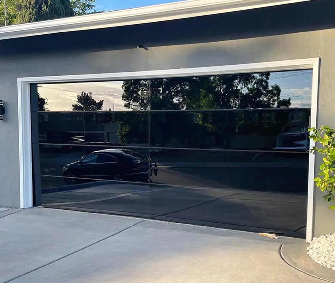 frameless glass garage door