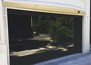 Frameless Laminated Black Garage Door With Frosted Glass