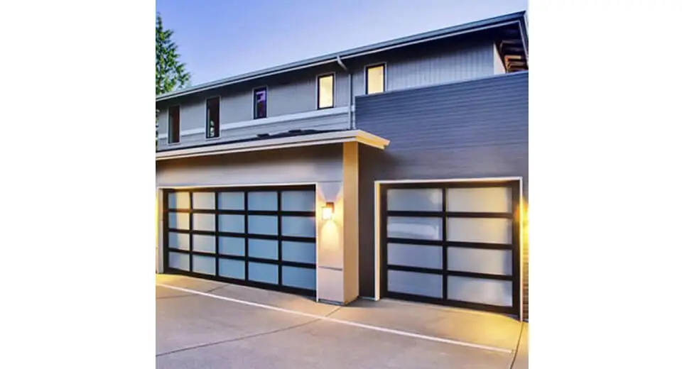 Aluminum Frosted Smoked Glass Garage Door