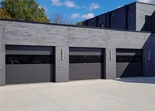 Flush Garage Doors with Black Mirror Glass