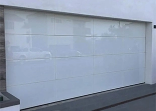 Frameless White Laminated Glass Garage Door