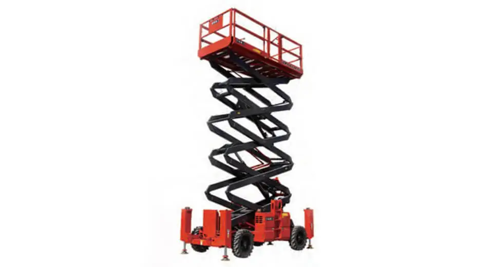 Electric Rough Terrain Scissor Lift Platform with Outriggers